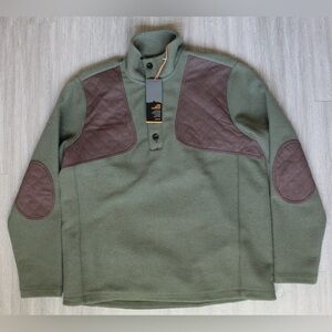 Orvis New Green Mountain Sharptail 1/4 Button Pullover Elbow Patch Large NWT